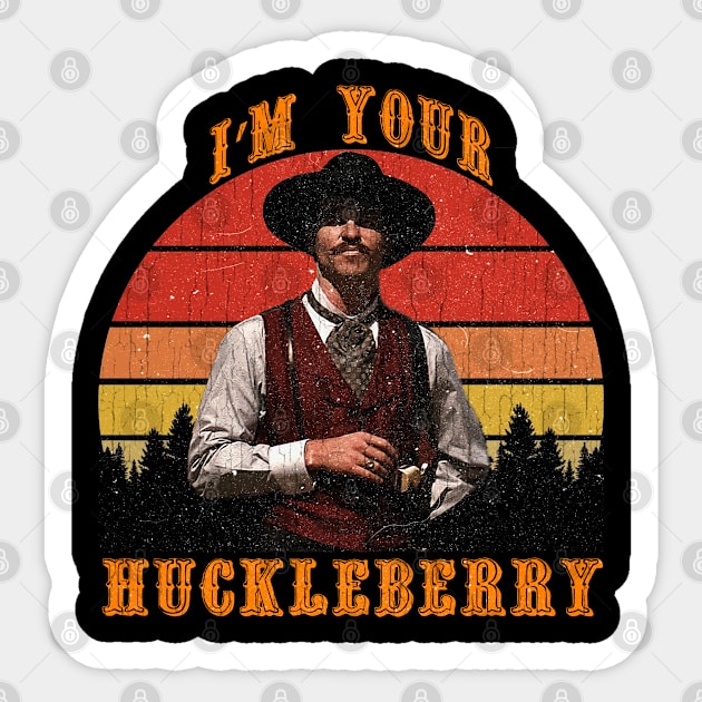 Vintage I'm Your Huckleberry Sticker by 404pageNotfound